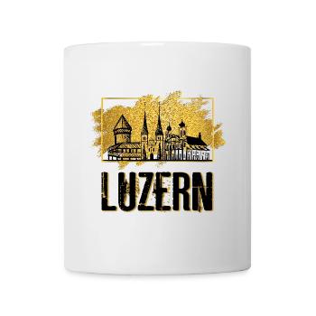 Luzern Schweiz Stadt Skyline Heimat Liebe Gold - Tasse - Weiß - Vorne