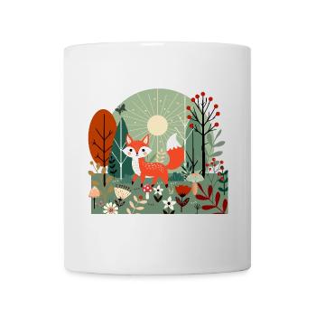 Fröhlicher Fuchs im sonnigen Wald - Tasse - Weiß - Vorne