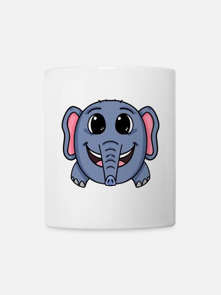 Elefant niedlich - Tasse - Weiß