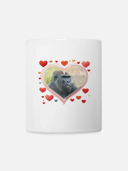 Valentine for Life - Unique Gorilla Heart Design - Mug - white