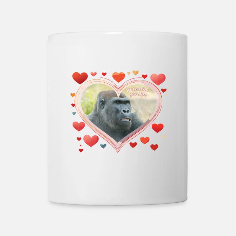 Valentine for Life - Unique Gorilla Heart Design - Mug - white
