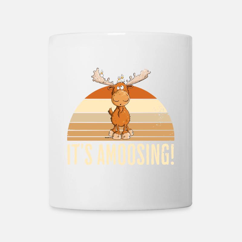 Drolliger Elch Tiermotiv Skandinavien Elche Spruch - Tasse - Weiß