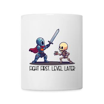 First Fight, Level Later – Knight vs Skeleton - Mug - white - Front