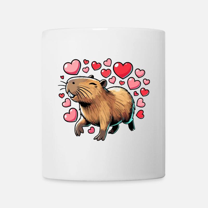 Capybara Liebe – Süßes und Charmantes Design - Tasse - Weiß