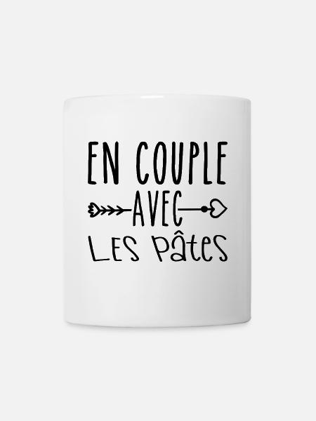 En Couple avec Pâtes, cadeau Fans de Pâtes - Mug blanc - blanc