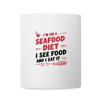 Régime alimentaire aux fruits de mer (je vois de la nourriture, je la mange) - Mug blanc - blanc - Devant