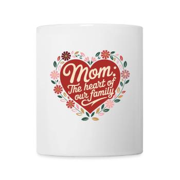 Mom Heart of Our Family Floral Gift - Mug - white - Front