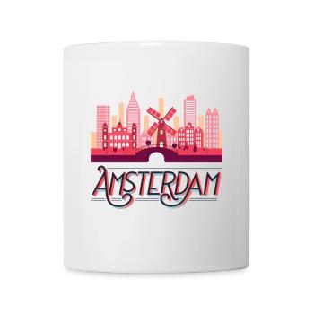 Amsterdam Niederlande Holland Skyline Stadt - Tasse - Weiß - Vorne