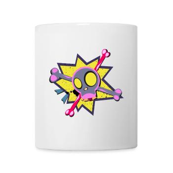 Punk Comic Skull – Perfect for Punk Rock Lovers! - Mug - white - Front