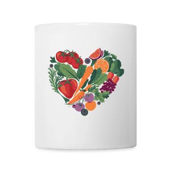Healthy Lifestyle Heart Vegetables - Mug - white - Front