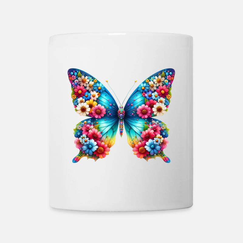 Schmetterling - Tasse - Weiß