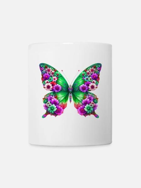 Schmetterling - Tasse - Weiß