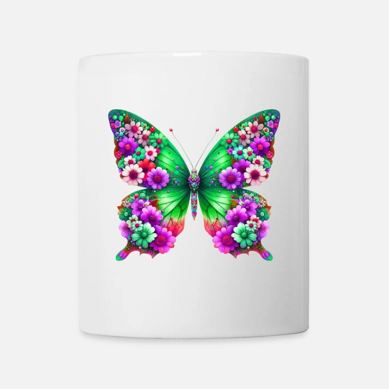 Schmetterling - Tasse - Weiß