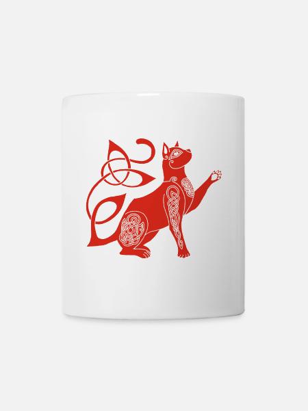 Keltische Rote Katze - Tasse - Weiß