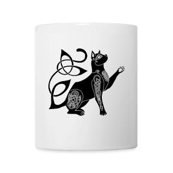 Chat noir celte - Mug blanc - blanc - Devant