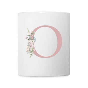 o Monogramme, Floral, Personnalisable - Mug blanc - blanc - Devant