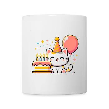 Cat Kid Celebrating Birthday - Tasse - Weiß - Vorne