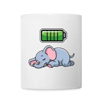 Elefant Sleeping Recharging Night Bedtime - Tasse - Weiß - Vorne