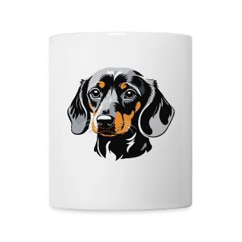 Teckel Dackel - Autocollant Chien de compagnie - Mug blanc - blanc - Devant