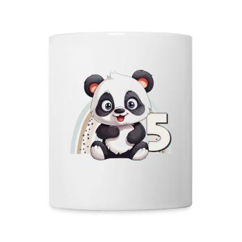 5ème anniversaire Panda Ours Arc-en-ciel Mignon Mignon - Mug blanc - blanc - Devant