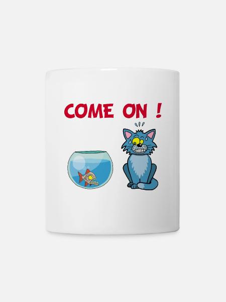 Chat et piranha - Mug blanc - blanc