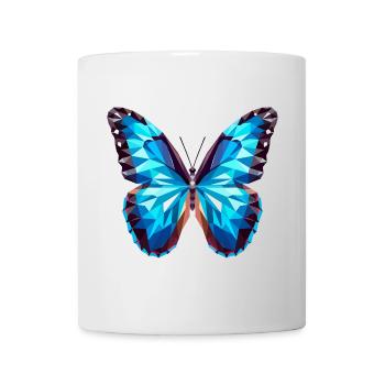 Papillon bleu - Inspiré du papillon Morpho - Mug blanc - blanc - Devant
