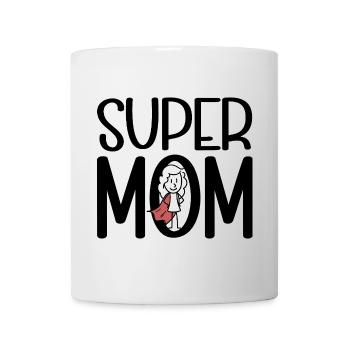 Abstrakter Tier-Design mit Rosa Akzenten Supermom - Tasse - Weiß - Vorne