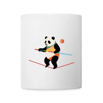 Panda balances on the rope – brave and cheerful - Mug - white - Front