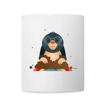 Sympathetic mole with glasses–Great animal motif - Mug - white - Front