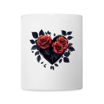 Rose heart in dark blue - Mug - white - Front
