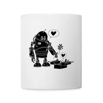 Robot Lovers (Schwarz) - Tasse - Weiß - Vorne