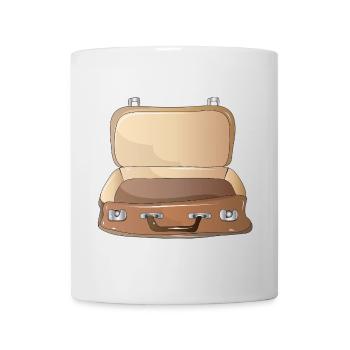 Valise rétro ouverte-Compagnon de voyage nostalgique - Mug blanc - blanc - Devant