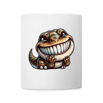 Cute Shy T-Rex Dinosaur Cartoon - Mug - white - Front
