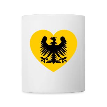 Heraldisches Adler-Emblem im Herzen - Tasse - Weiß - Vorne