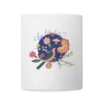 Live Life Fully -- Florale Affirmationen - Tasse - Weiß - Vorne
