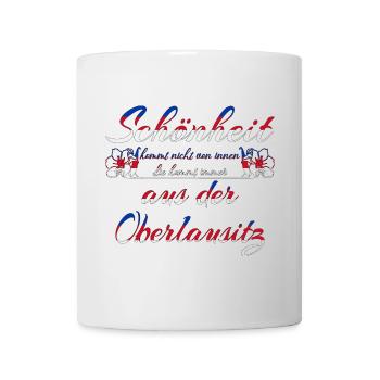 Beauty from Upper Lusatia Flag blue red white - Mug - white - Front