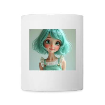 Mintgrüne Pastellpuppe - Tasse - Weiß - Vorne
