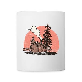 Cozy Forest Cabin Illustration - Mug - white - Front