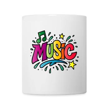 Music – Colorful typography with note symbol - Mug - white - Front