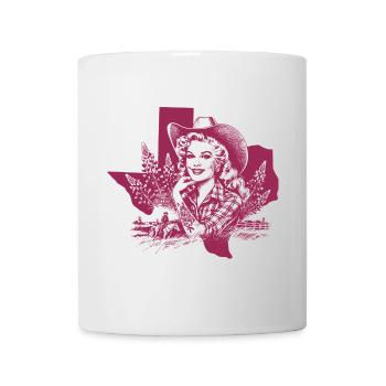 Texas Cow Girl - Retro Western Grafik - Tasse - Weiß - Vorne