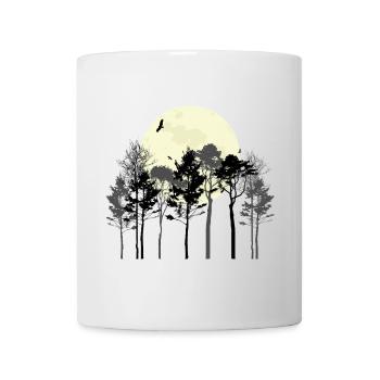 Conception de silhouette de la forêt céleste - Mug blanc - blanc - Devant