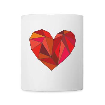 Geometric heart in a warm colour mix - Mug - white - Front