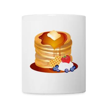 Pancakes Motif with Butter Flake and Maple Syrup - Mug - white - Front