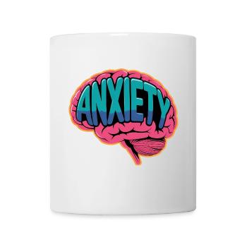 Anxiety - Brain Mental Health Logo - Mug - white - Front