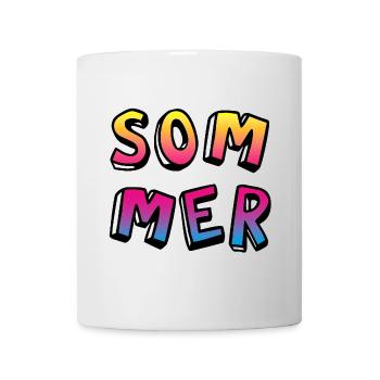 Été coloré style bande dessinée dégradé Fun Camp - Mug blanc - blanc - Devant