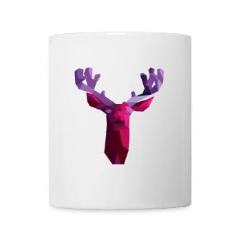 Roter geometrischer Hirsch mit Amethysthörnern - Tasse - Weiß - Vorne