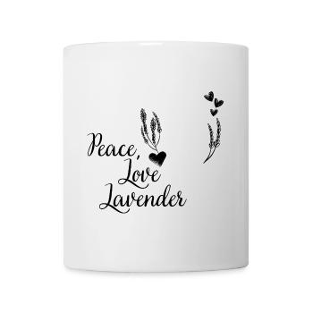Amour, Paix et Lavande - Mug blanc - blanc - Devant