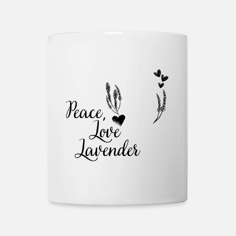 Love, Peace and Lavender - Tasse - Weiß