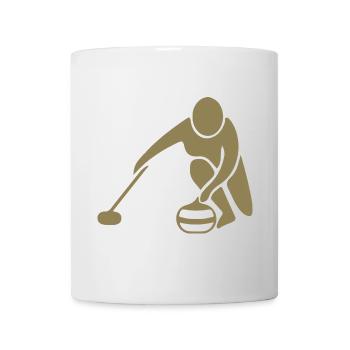Silhouette de curling minimaliste Sport - Mug blanc - blanc - Devant
