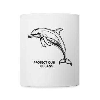 Fine Line Dolphin – Protect Our Oceans - Mug - white - Front
